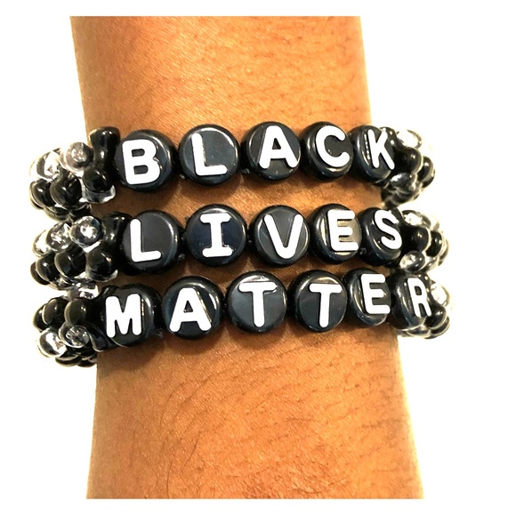 Jewelry - Black and Clear Black Lives Matter bead bracelet